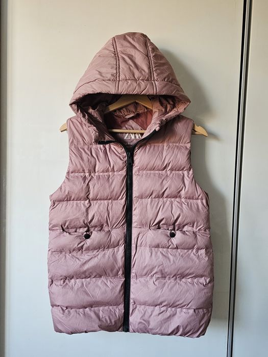 Pikowana kamizelka Zara r. 140 pudrowy róż