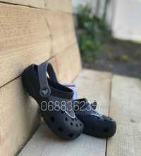 Крокси Дитячі Crocs Classic AM Shark Чорні для дітей Детские Кроксы