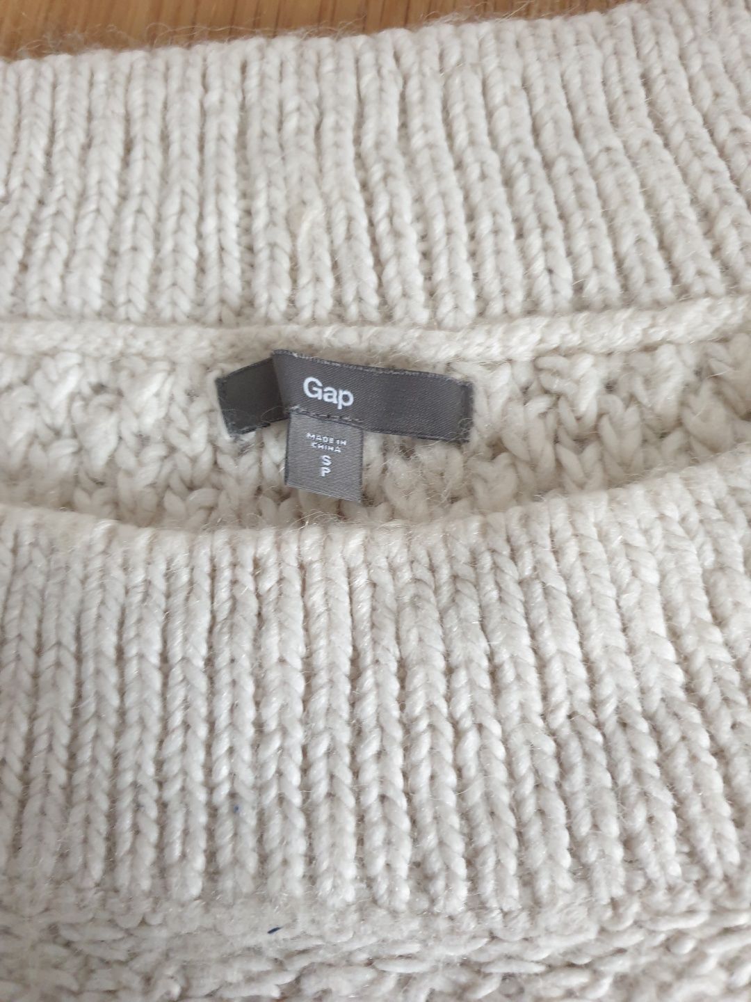 Sweter z wełną gap S ecru beżowy