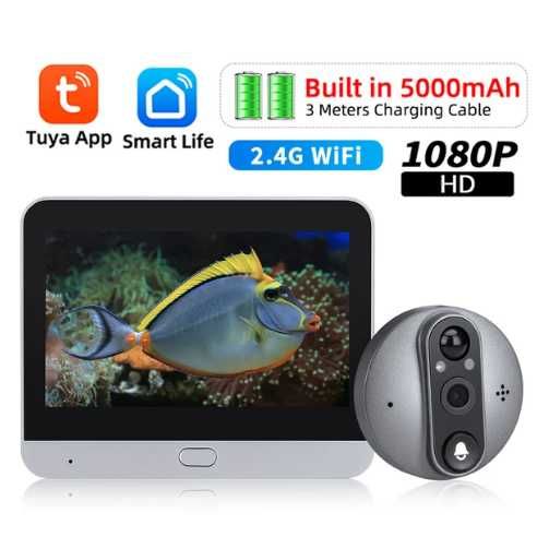Tuya R10 WiFi ВідеоВічко 4,3" (11cм) з Запис і Датчик руху Відеоглазок