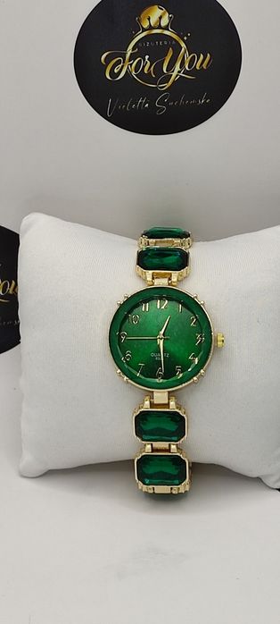 Zegarek damski butelkowej zieleni