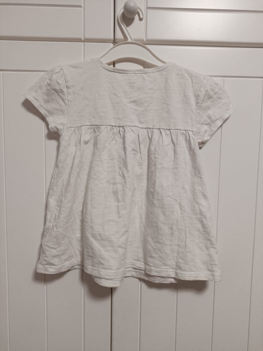 Biała bluzka Next r. 122 (6-7 lat) bawełna organiczna