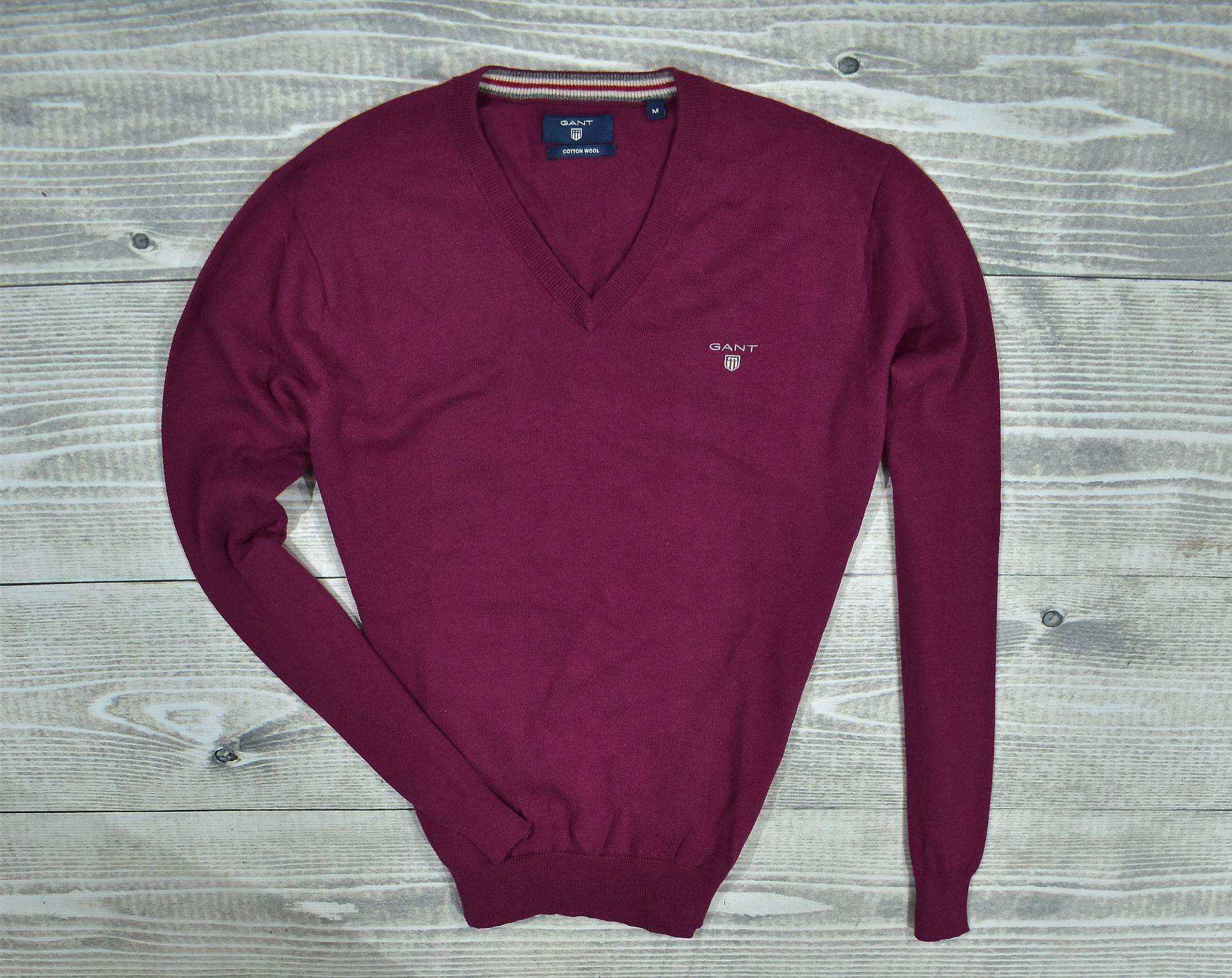 GANT Cotton Wool Sweter Męski V-Neck / M