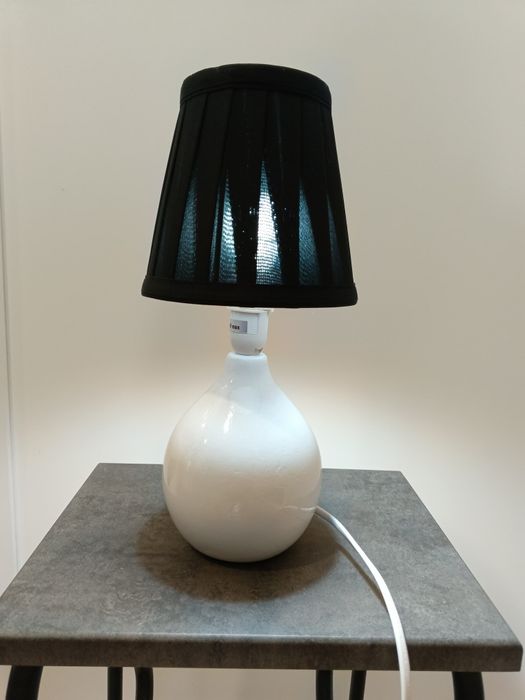 Лампа англійська фарфорова вінтажна чорно-біла