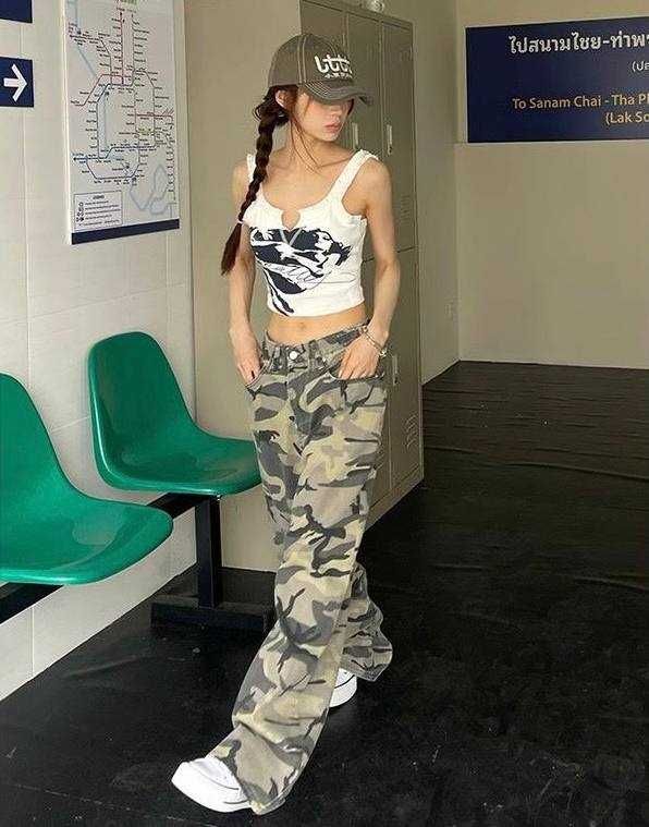 УНІСЕКС Камо штани зелені хакі realtree штаны camo baggy широкі карго