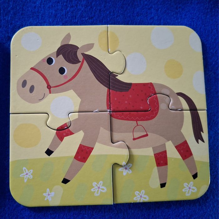 Puzzle dla dzieci - zwierzęta gospodarskie 5 szt. Po 4 duże elementy