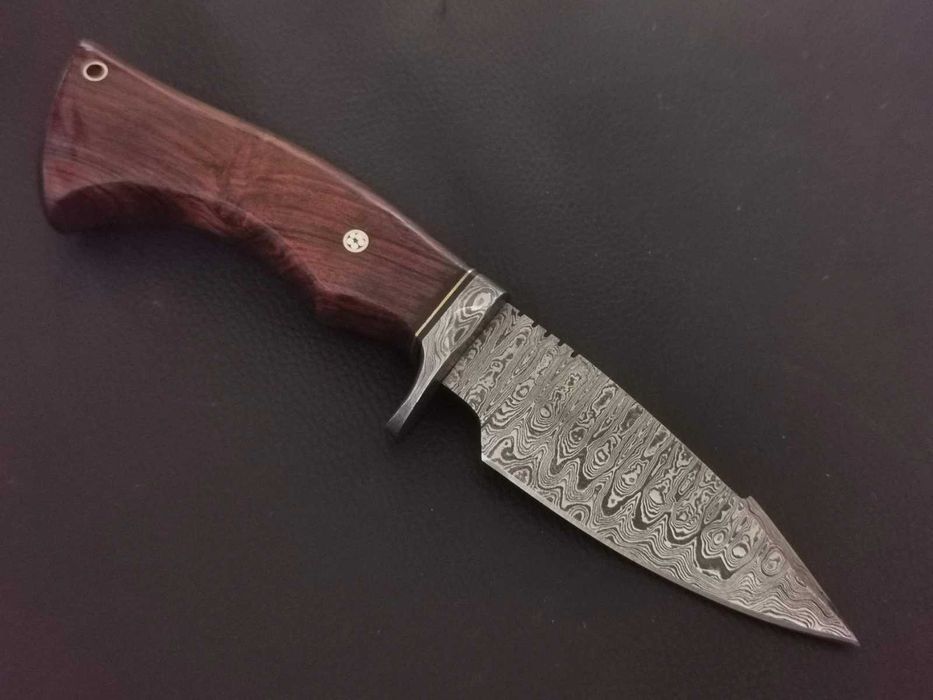 DAMAST nóż myśliwski BOWIE stal damasceńska 26cm. FINKA bushcraft