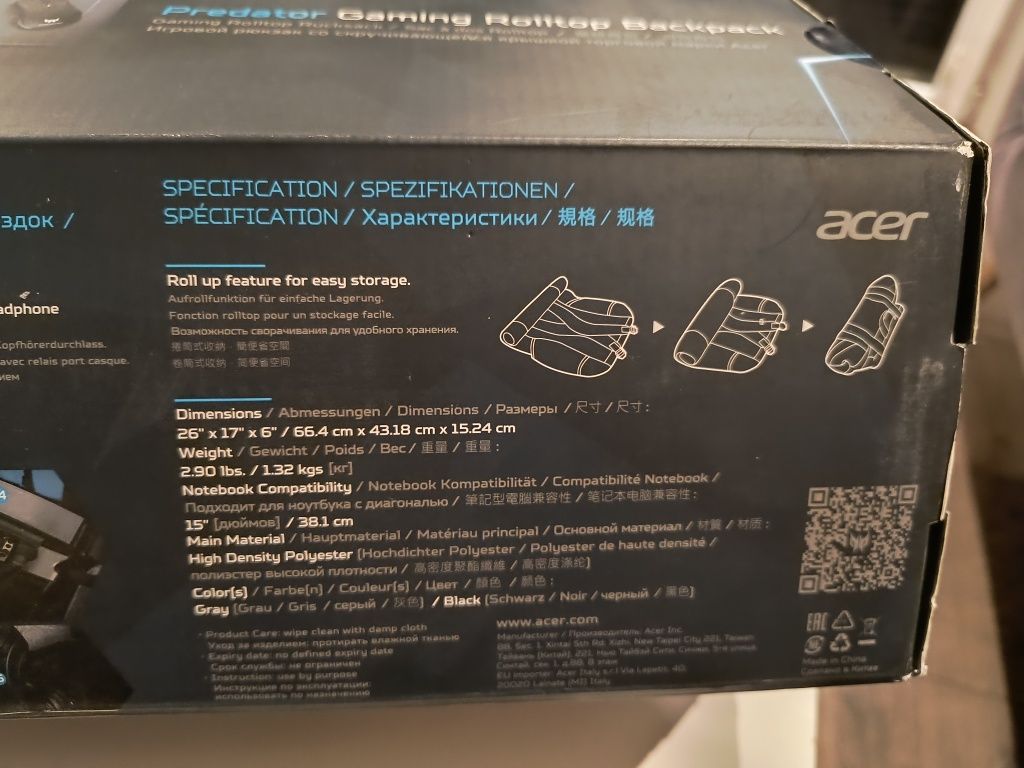 Plecak ACER PREDATOR Gaming Rolltop backpack
