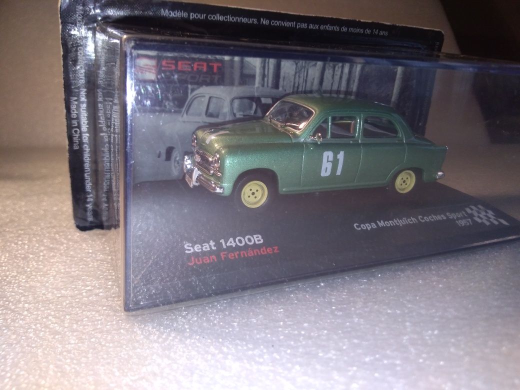 Carro antigo corrida miniatura Seat 1400B de 1957