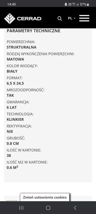 Płytka elewacyjna klinkier CERRAD Foggia Bianco Nero