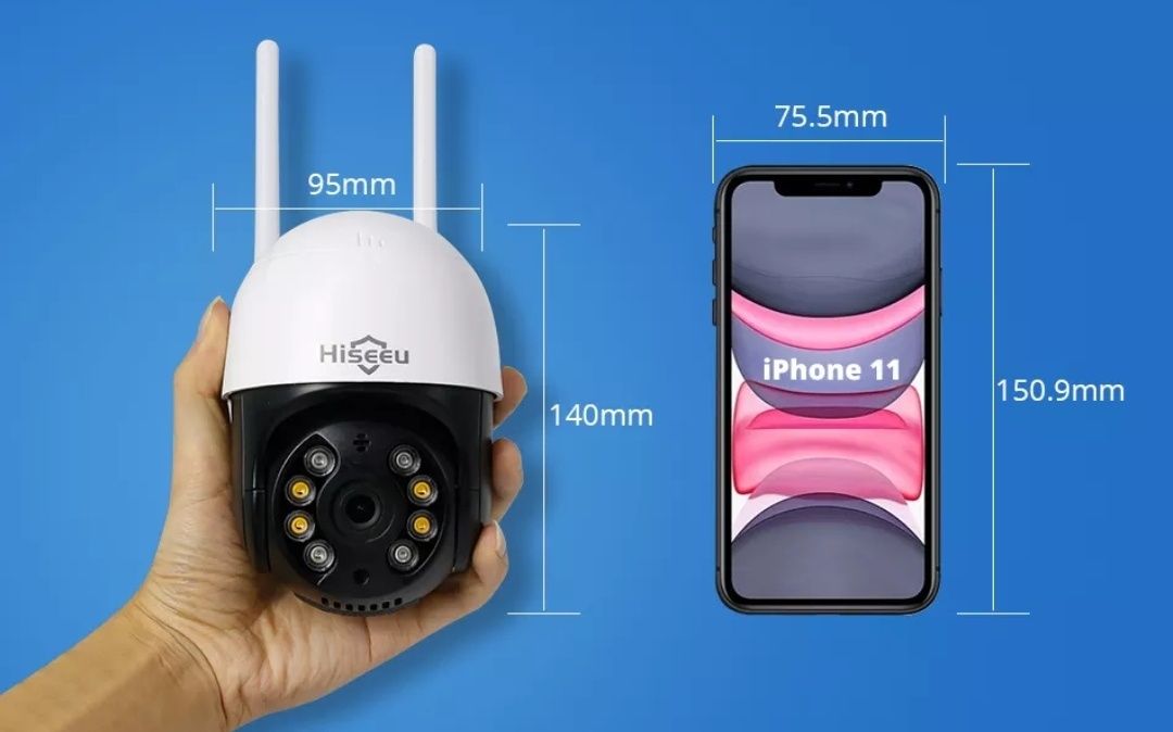 Câmera Wi-fi modelo rotativa cor branca e preta FullHD (Novo)