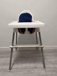Krzesło do karmienia Ikea antilop + poduszka + podnóżek + nowe pasy