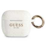 Etui Guess do Słuchawek Airpods 3 Silicone Glitter White