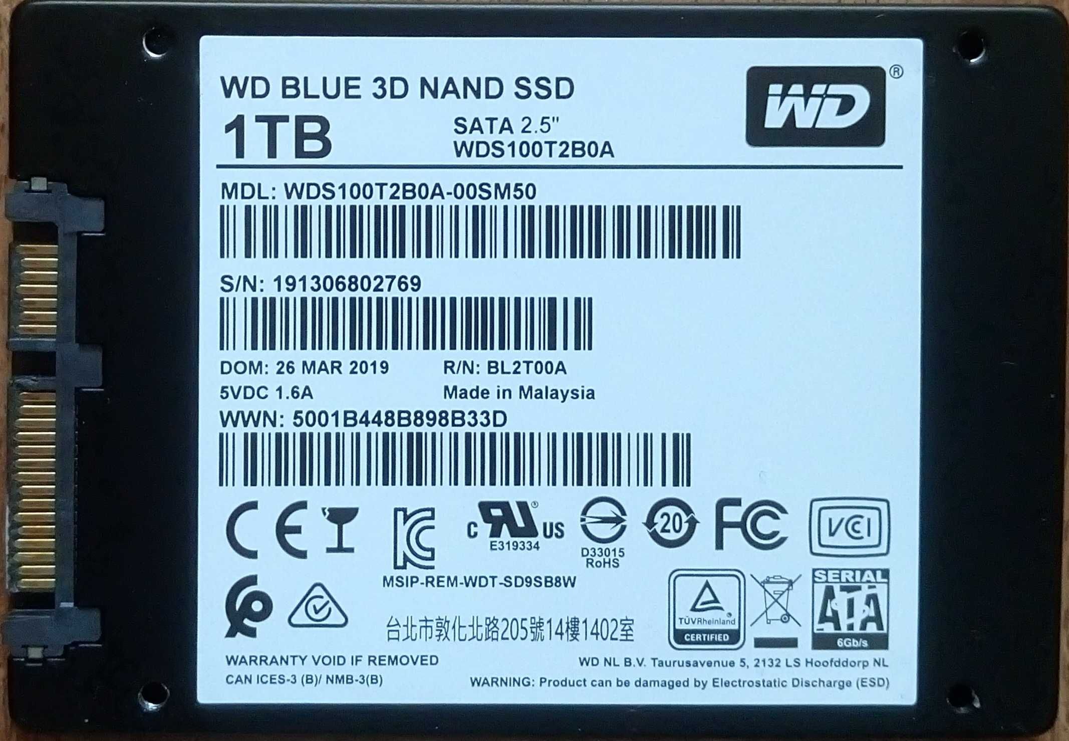 Western Digital Blue SSD 1TB 2.5" SATAIII