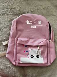 Рюкзак для девочки с котом в школу
