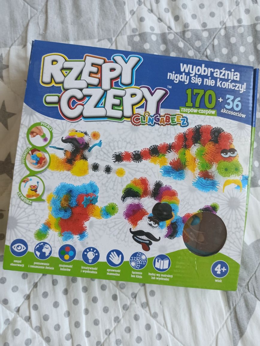 Rzepy czepy klocki kolorowe kulki z akcesoriami