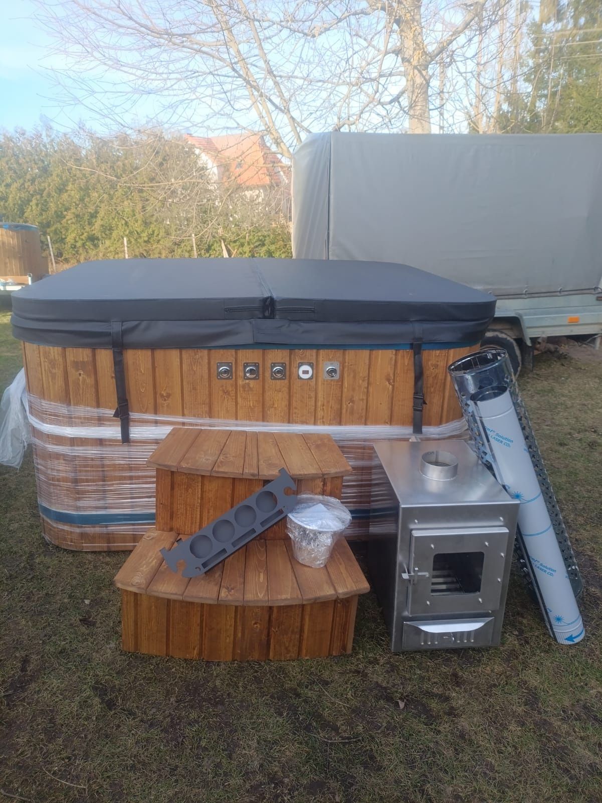 Balia prostokatna bania mazurska jacuzzi ruska beczka