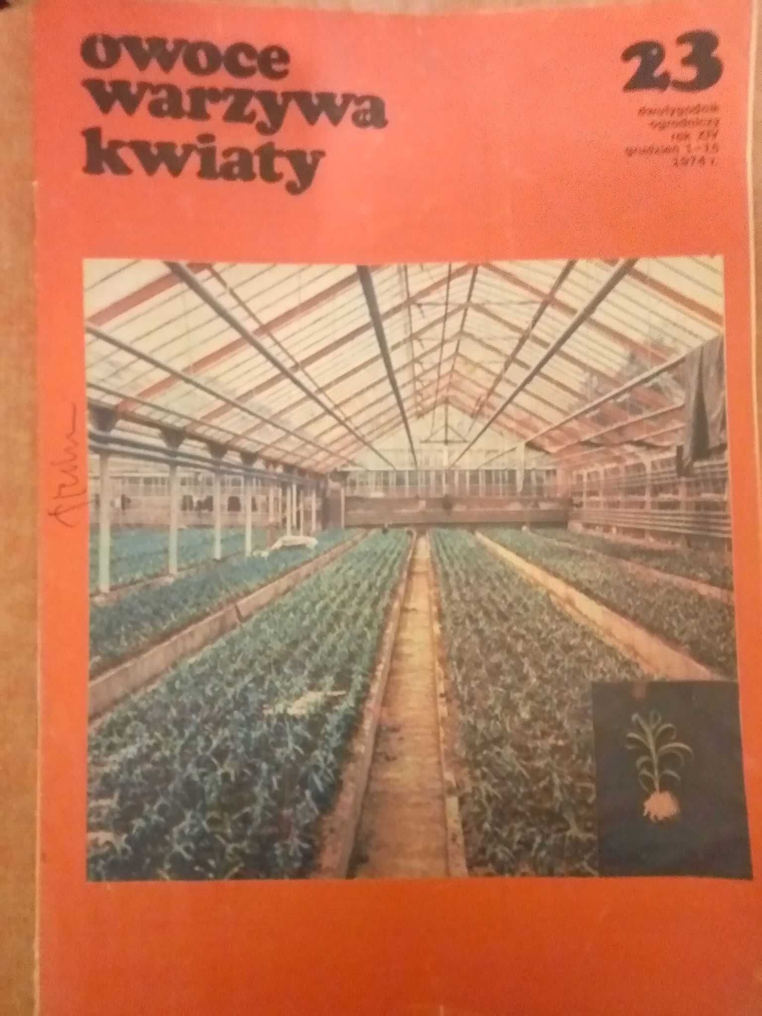 Owoce warzywa kwiaty dwutygodnik 23 1974 ogrodniczy gazeta czasopismo