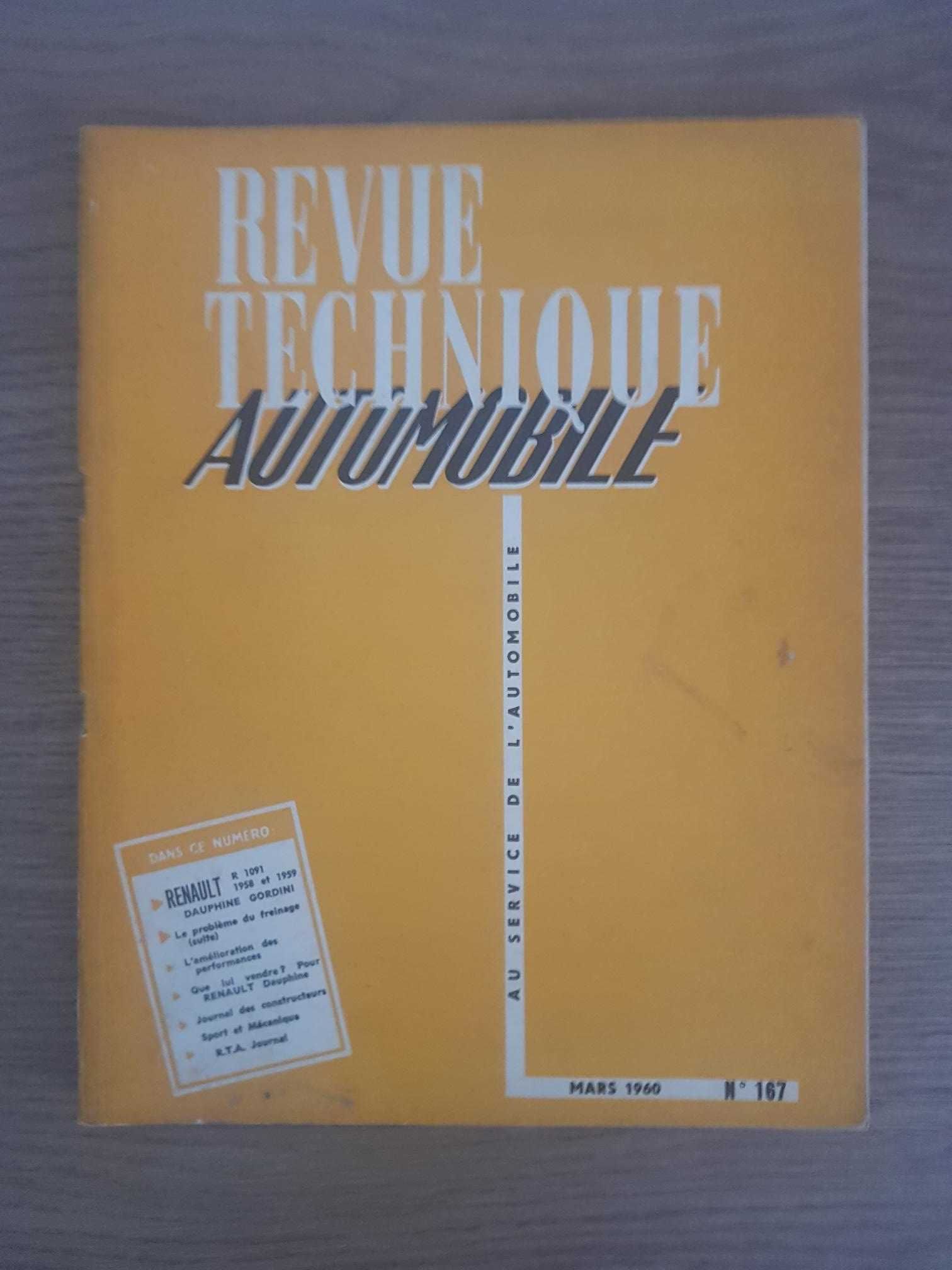 Revue Technique Automobile Nº167 (Ano:1960) Renault Dauphine Gordini
