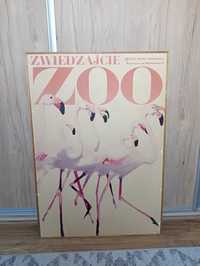 Oryginalny plakat Waldemar Świerzy Zwiedzajcie ZOO Flamingi  1967 r.