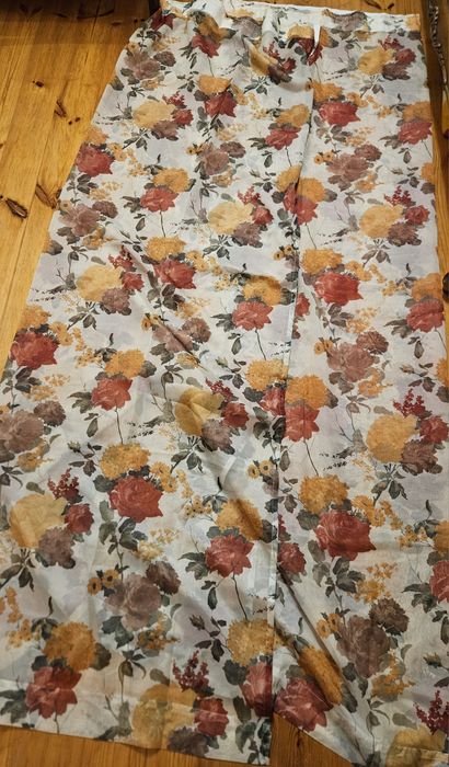 Zasłony firany mgiełki kwiaty długie kpl.