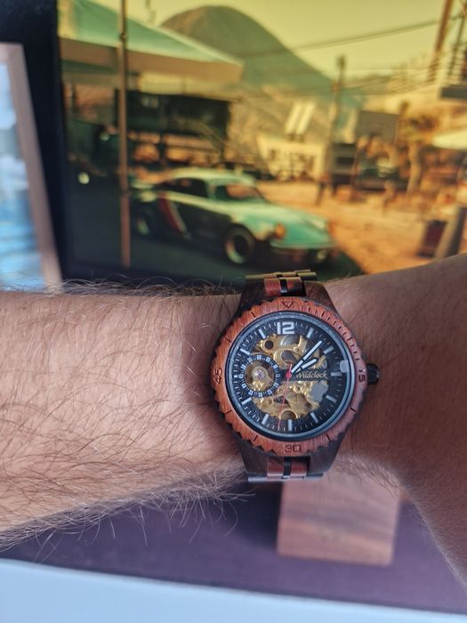 Wildclock Kendal 0.2 Zegarek drewniany, mechaniczny, personalizowany