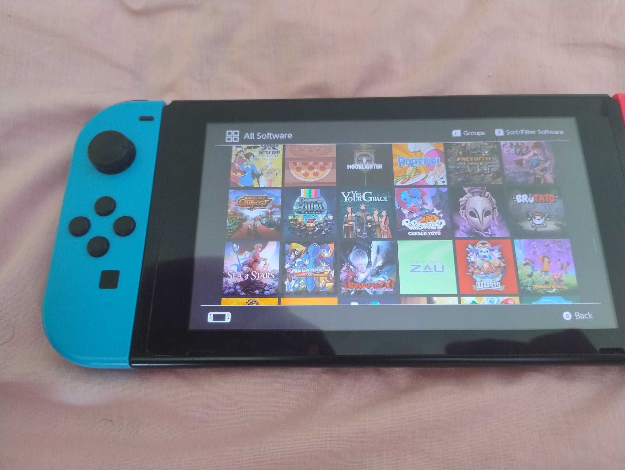Nintendo Switch V2 Desbloqueado + microSD 1TB + 8bito adpter