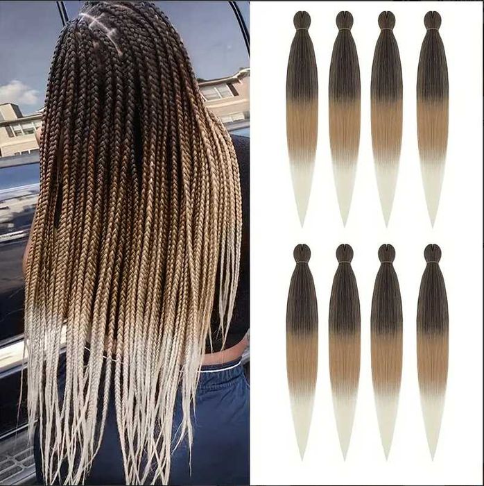 8 opakowań Ombre Pre Stretched Braiding Hair, 75cm - 8 opakowań