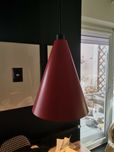 Czerwony metalowy klosz loft industrial