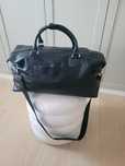 Skórzana torba podróżna, czerń/ Premium Black Leather Travel Bag, Genu