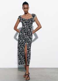 Платье плаття сукня довге квіткова  вишивка Zara S/M