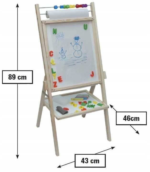 Tablica Magnetyczna Dla Dzieci Wielofunkcyjna 5w1 Duży Zestaw XXL