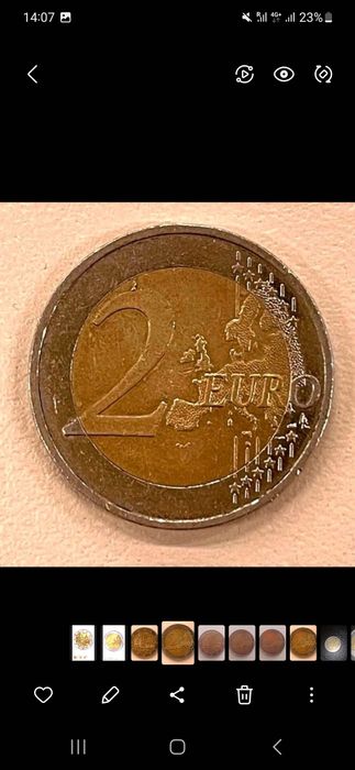 Монета с дефектом чеканки 2€