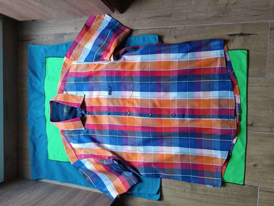 Koszula męska , energetyczna kratka-  jak nowa - XL - "Jack Wolfskin".