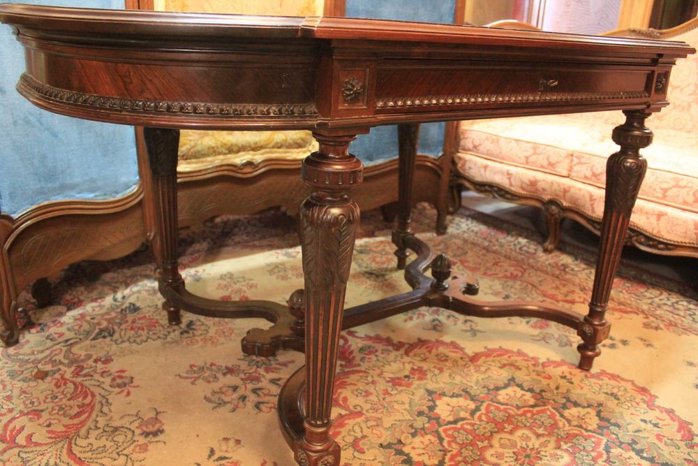 Francuskie biurko z szufladą centralną - pasisander - Gryfino