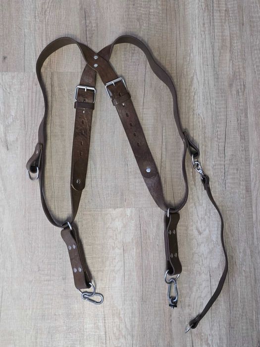 Szelki fotograficzne skórzane na dwa aparaty