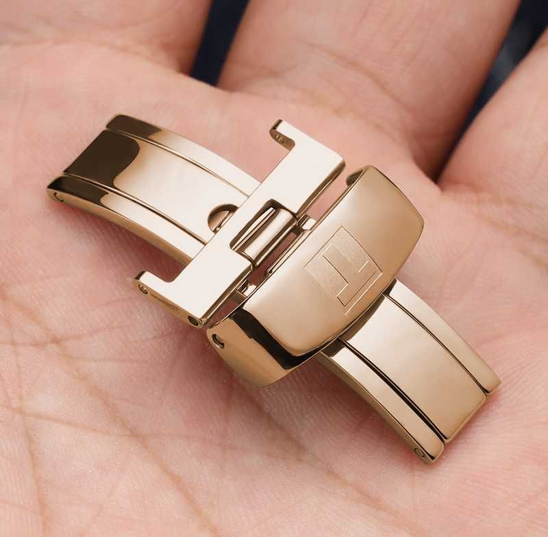 Klamra zapięcie motylkowe Tissot 18mm do paska zegarka srebrne złote