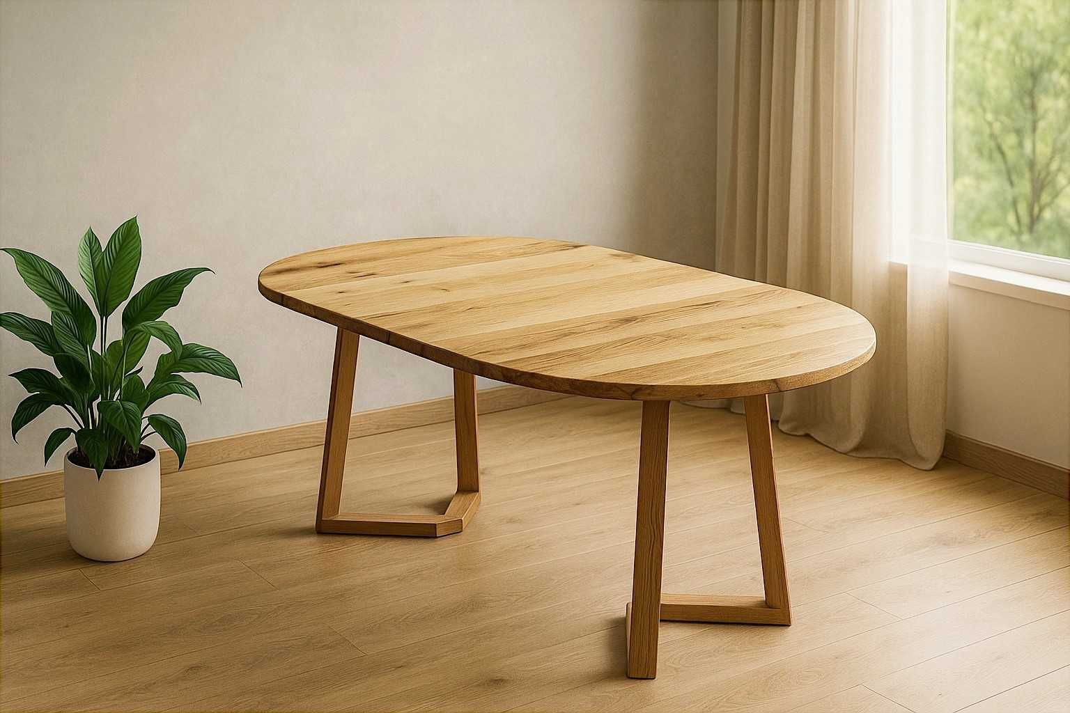 Stół Dębowy Okrągły LOFT, 100% Lite Drewno, Różne Wymiary, Rozkładany.