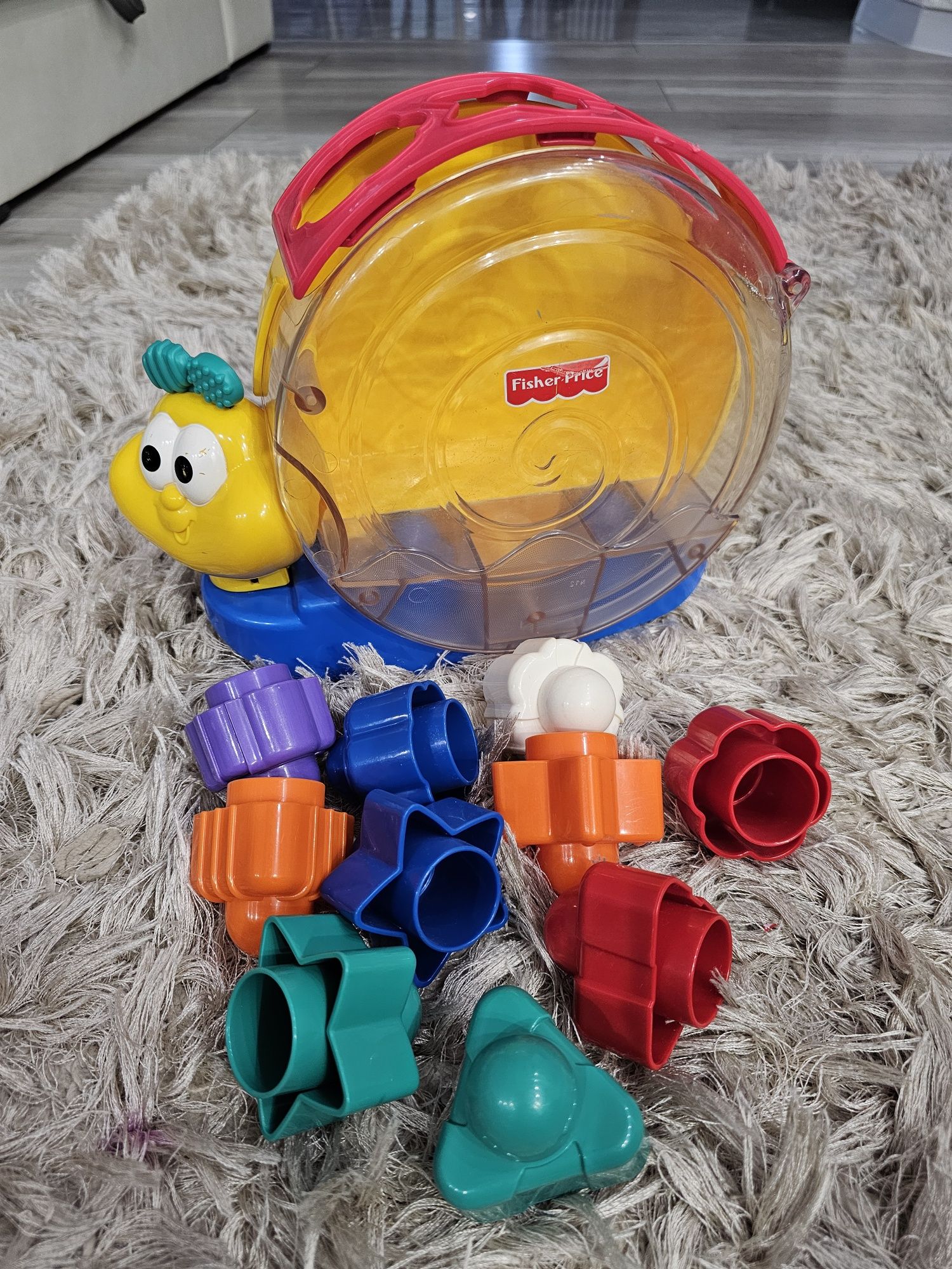 Sorter Fisher price ślimak klocki