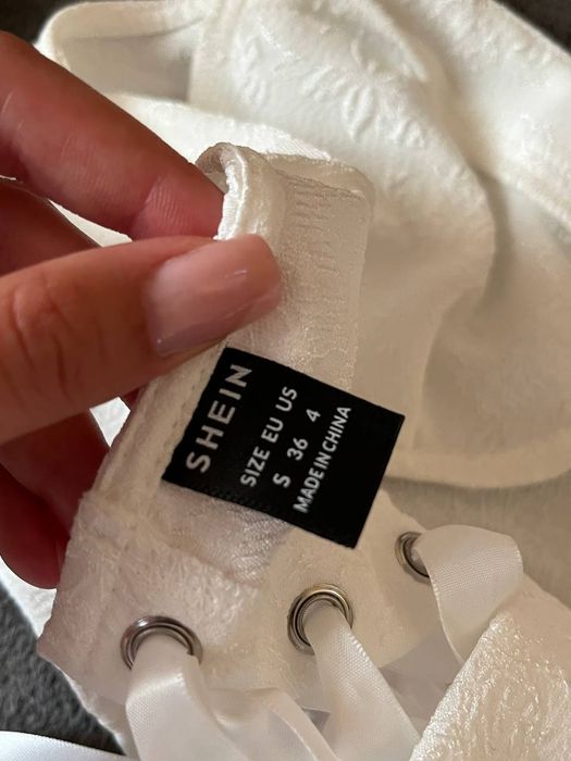 Білий корсетний топ Shein