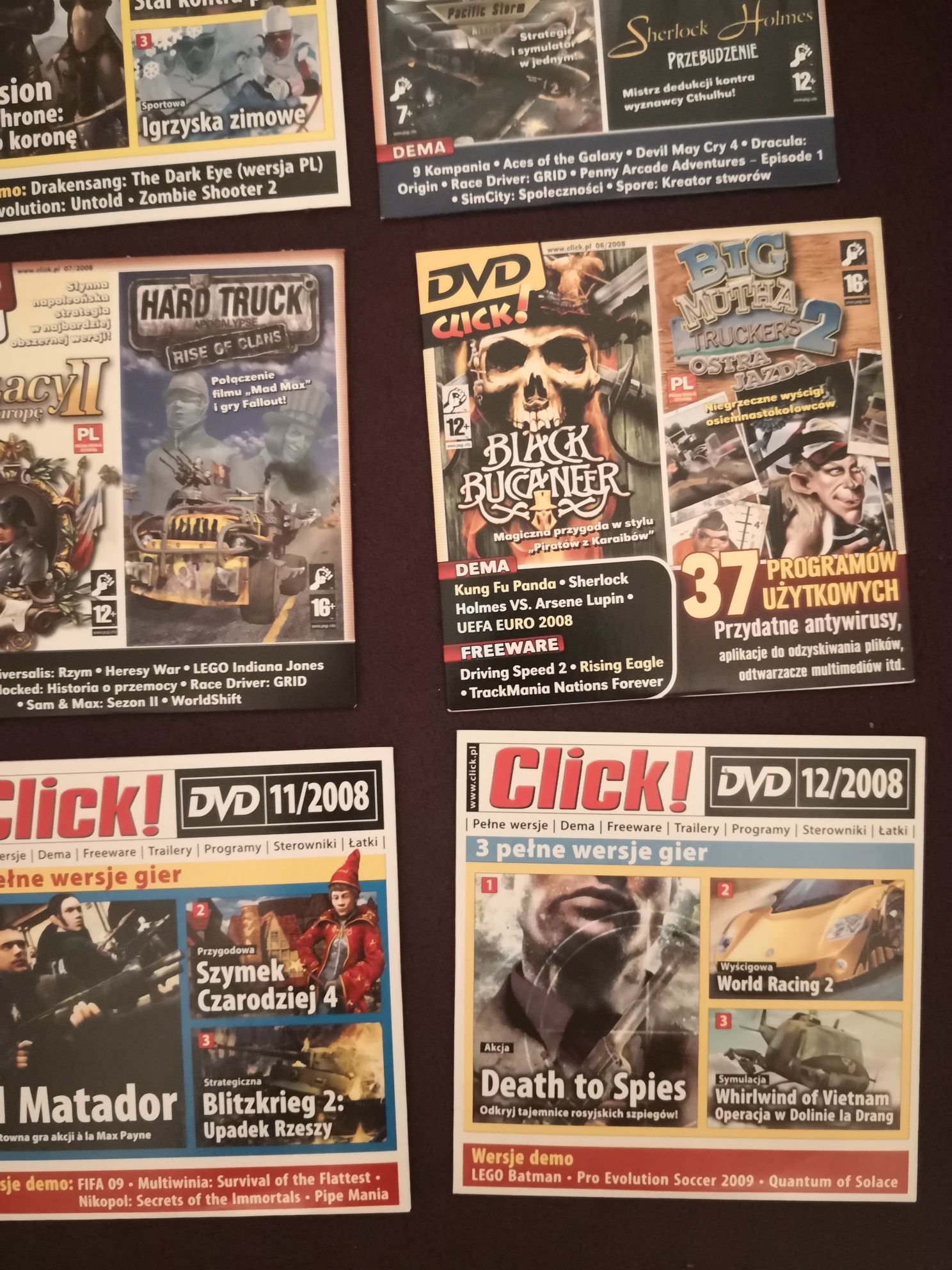 9 płyt DVD z magazynu Click : 2008 - 2009. Pełne wersje gier
