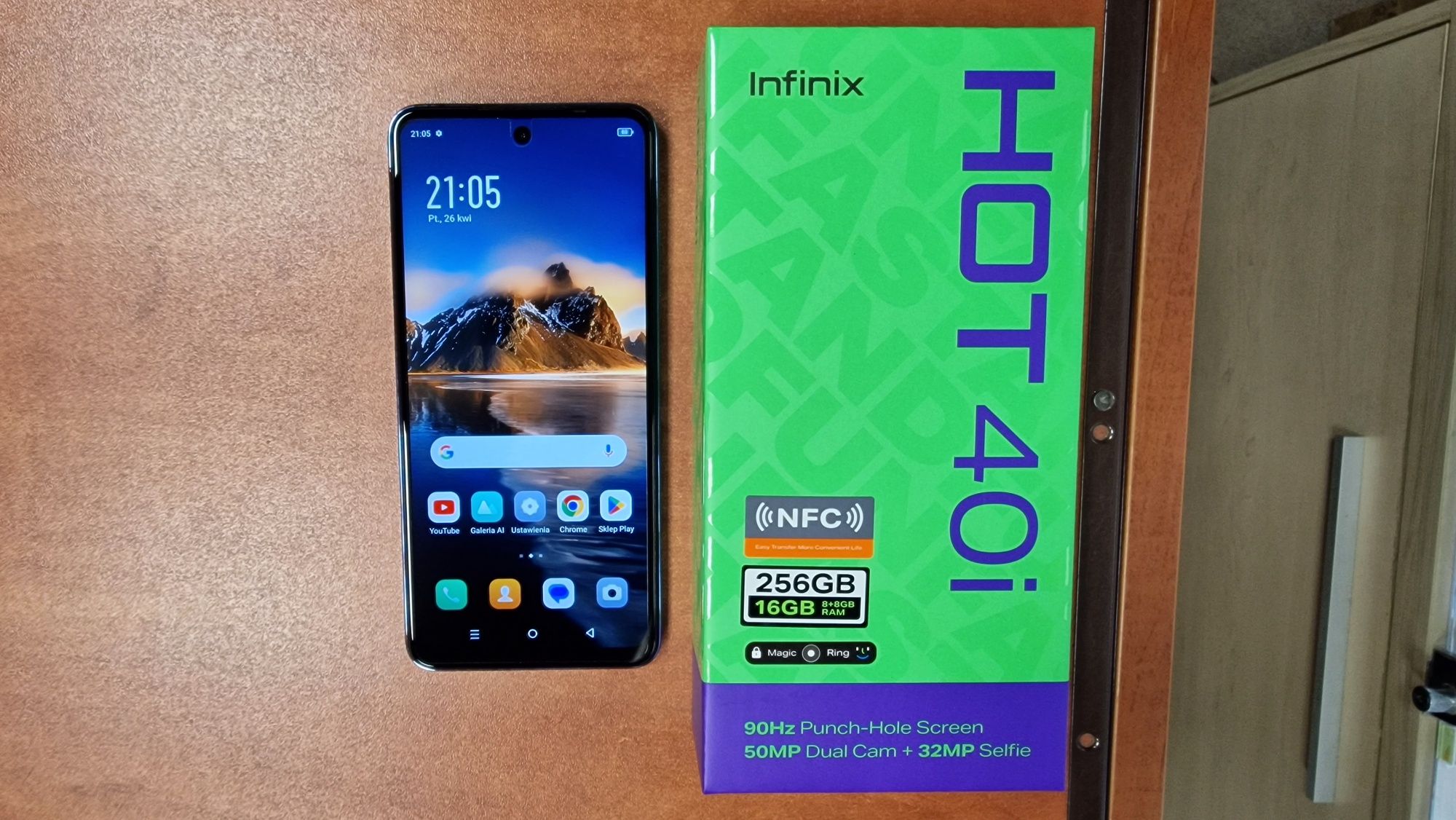 Infinix Hot 40i Dual Sim 256GB/8GB RAM niebieski, jak nowy, gwarancja