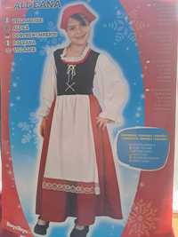 Vestido menina carnaval Aldeã ou Medieval 5-6 anos. Novo