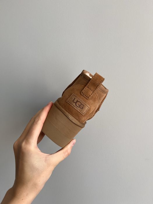 UGG Platform chestnut з натурального замшу угг платформ каштанові