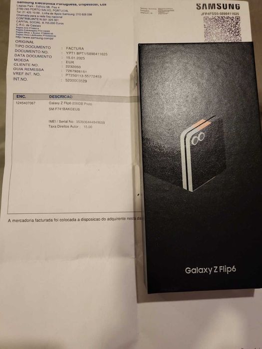 Samsung  Z Flip 6 256GB Preto Crafted Garantia