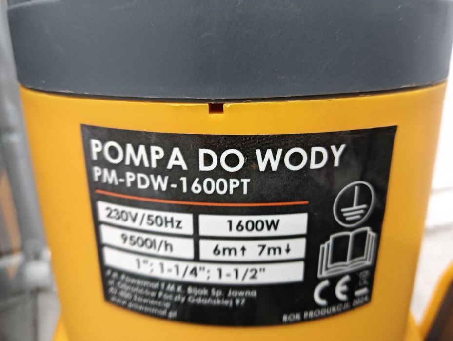Pompa zatapialna Powermat 1600 W 9500 l/h zanurzeniowa