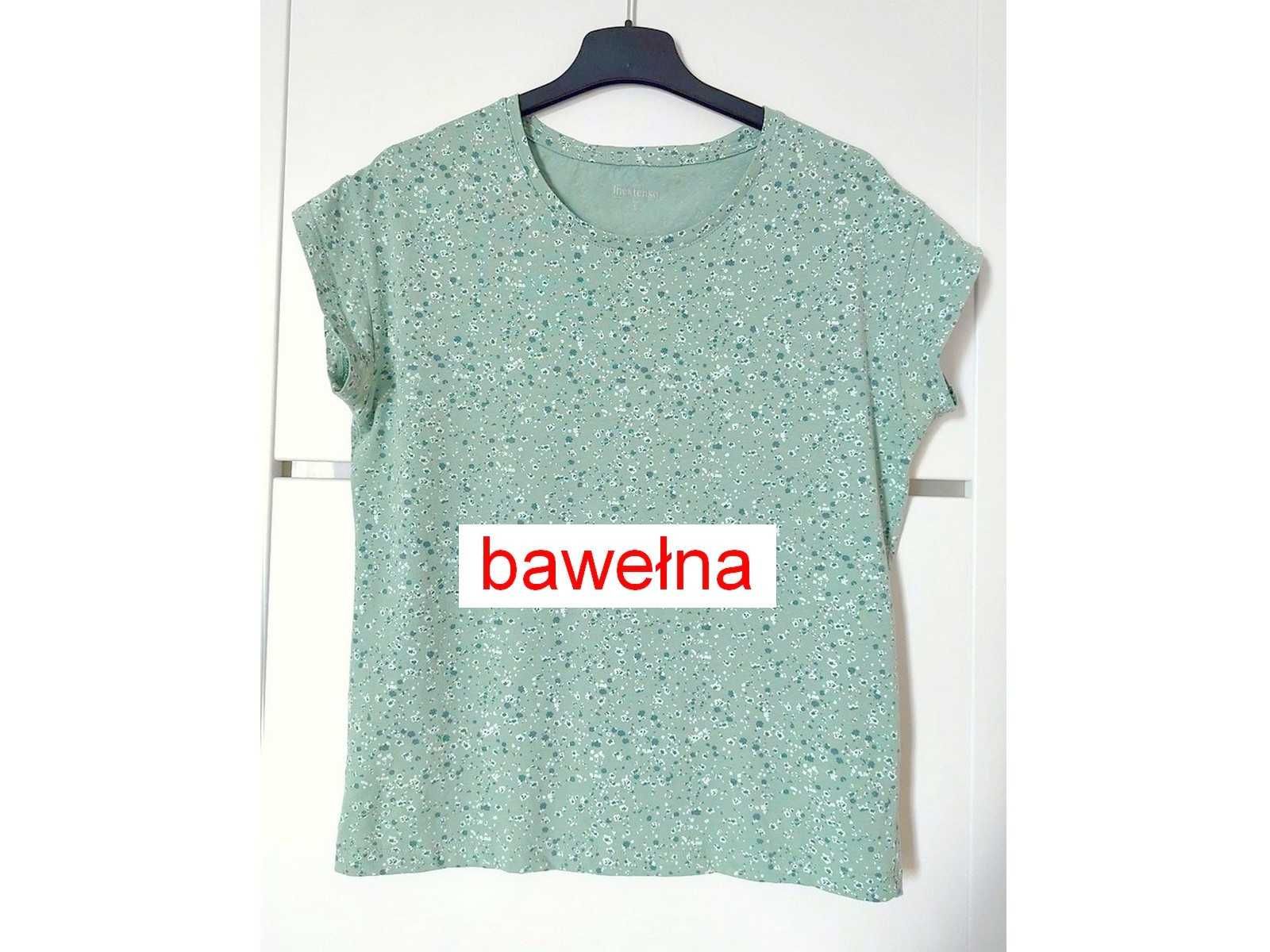 Bluzka zielona T-shirt S 36 Inextenso bawełna