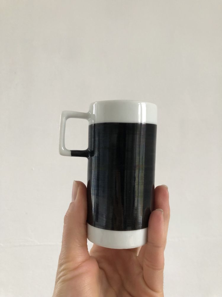 Czarno białe ceramiczne kubki do kawy Braniff Korea