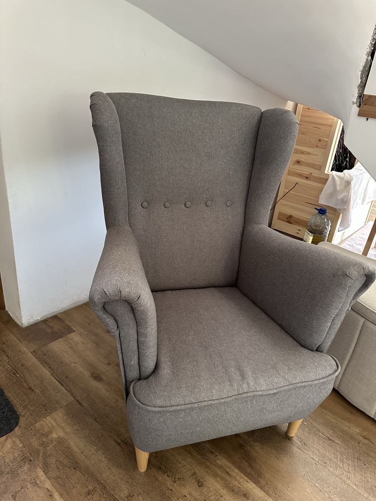 Fotel uszak szary Ikea Strandmon stan bardzo dobry