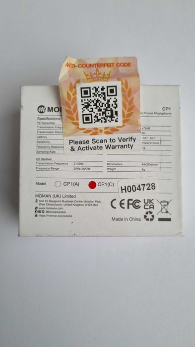 Бездротовий мікрофон петличний Type-C MOMAN CP1(С) 2,4 ГГц